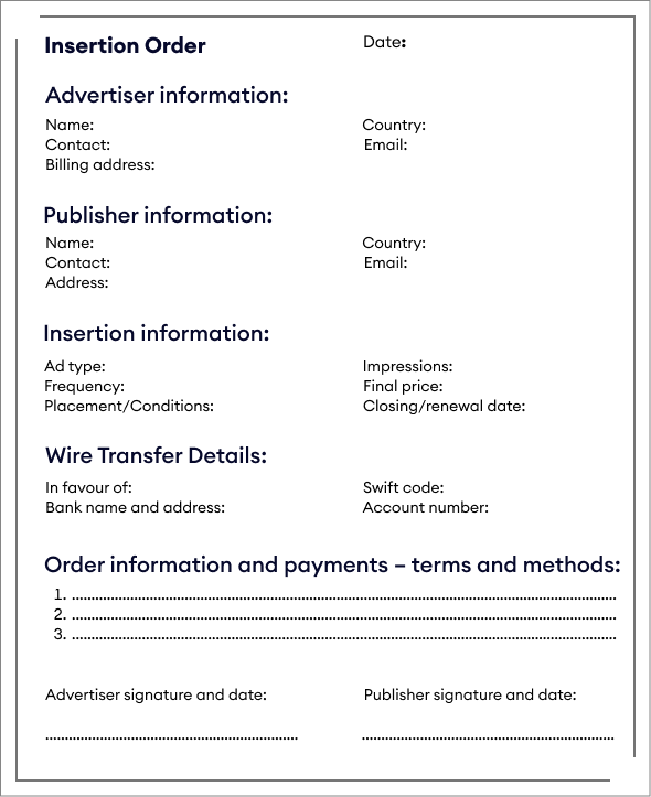Insertion Order template